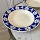 Set of 4 hollow plates Badonviller blue klein 30s