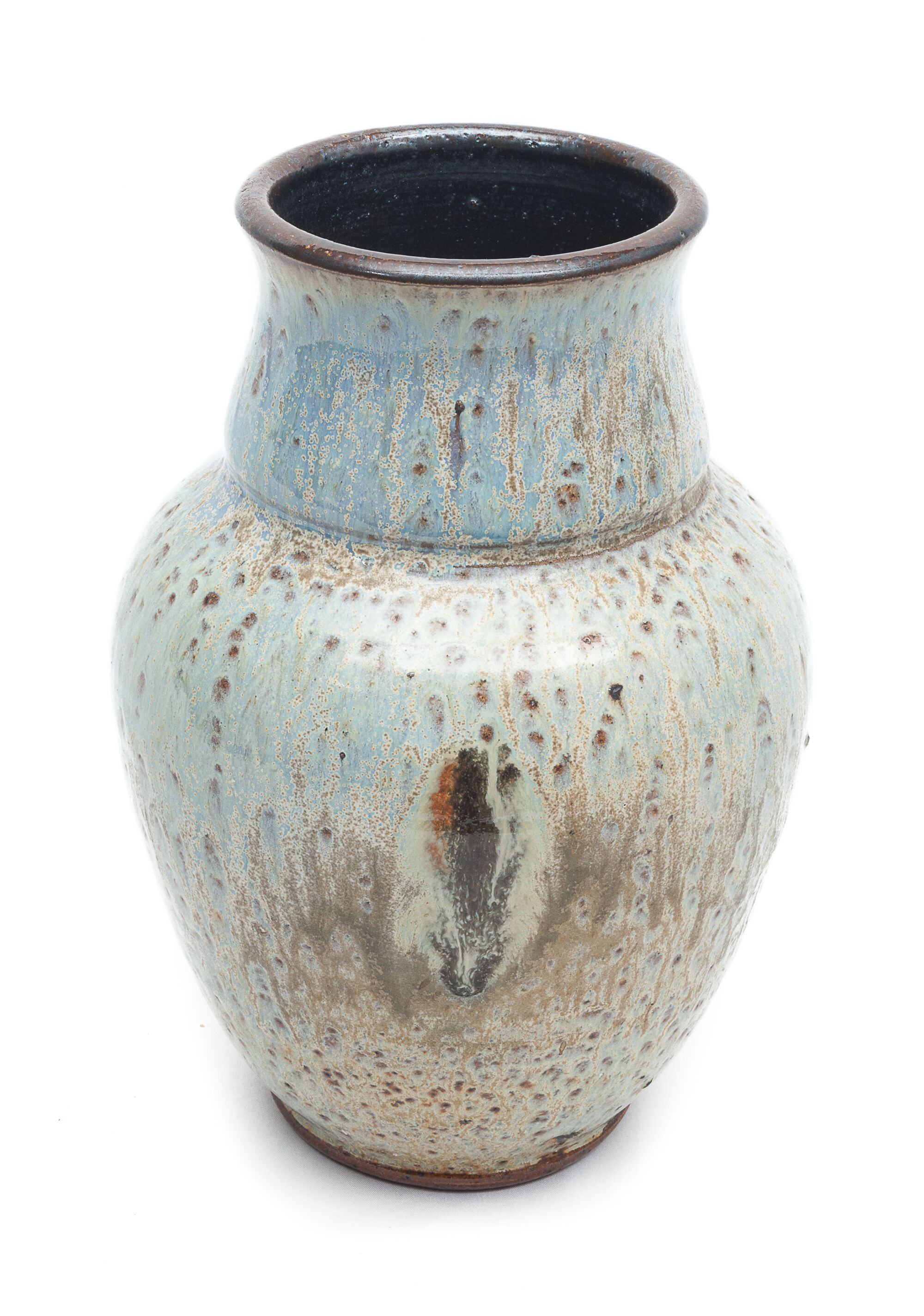 Enamelled sandstone vase