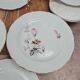 Set of 6 porcelain plates Tognana – antique rose pattern & gold rim