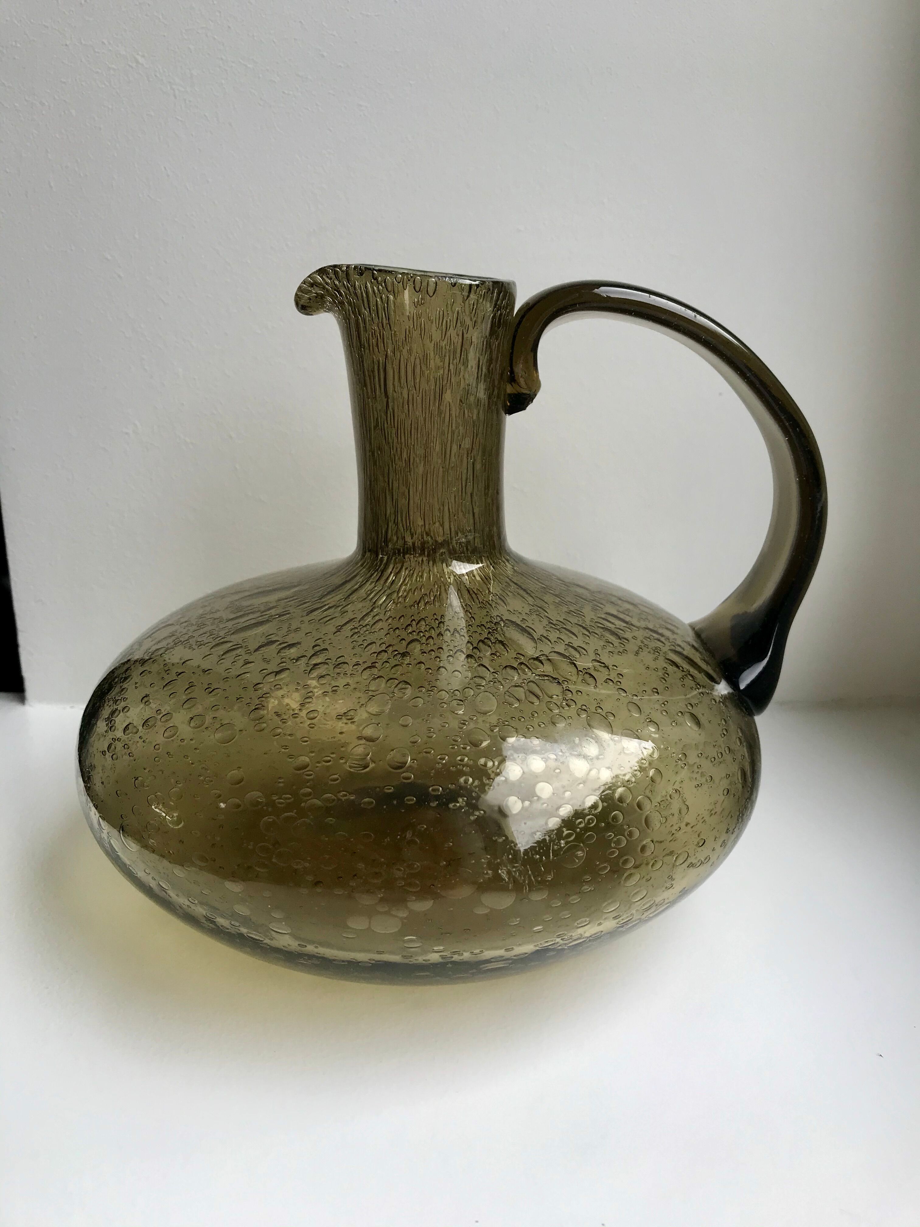 Glass decanter Biot 60s 70s