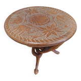 Exotic wood carving coffee table