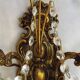 Pair of French Baroque Double Bronze Crystal Wall Lights Glass Bead Swags