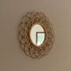 Vintage sun mirror in arched rattan, 55cm, 1960