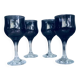 4 Verres à pieds vintage en verre soufflé noir