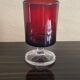 4 red glasses arçon France vintage