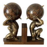 Serre-livres Atlas , globes style mappemonde ancienne