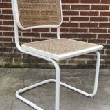 Set of 4 Cesca b32 model chairs in white by Marcel Breuer