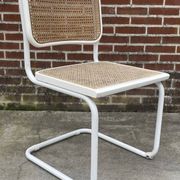 Set of 4 Cesca b32 model chairs in white by Marcel Breuer