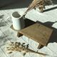 Vintage wooden footrest stool