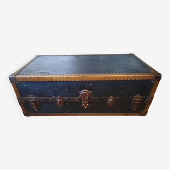 Old cabin trunk, suitcase. height 103cm