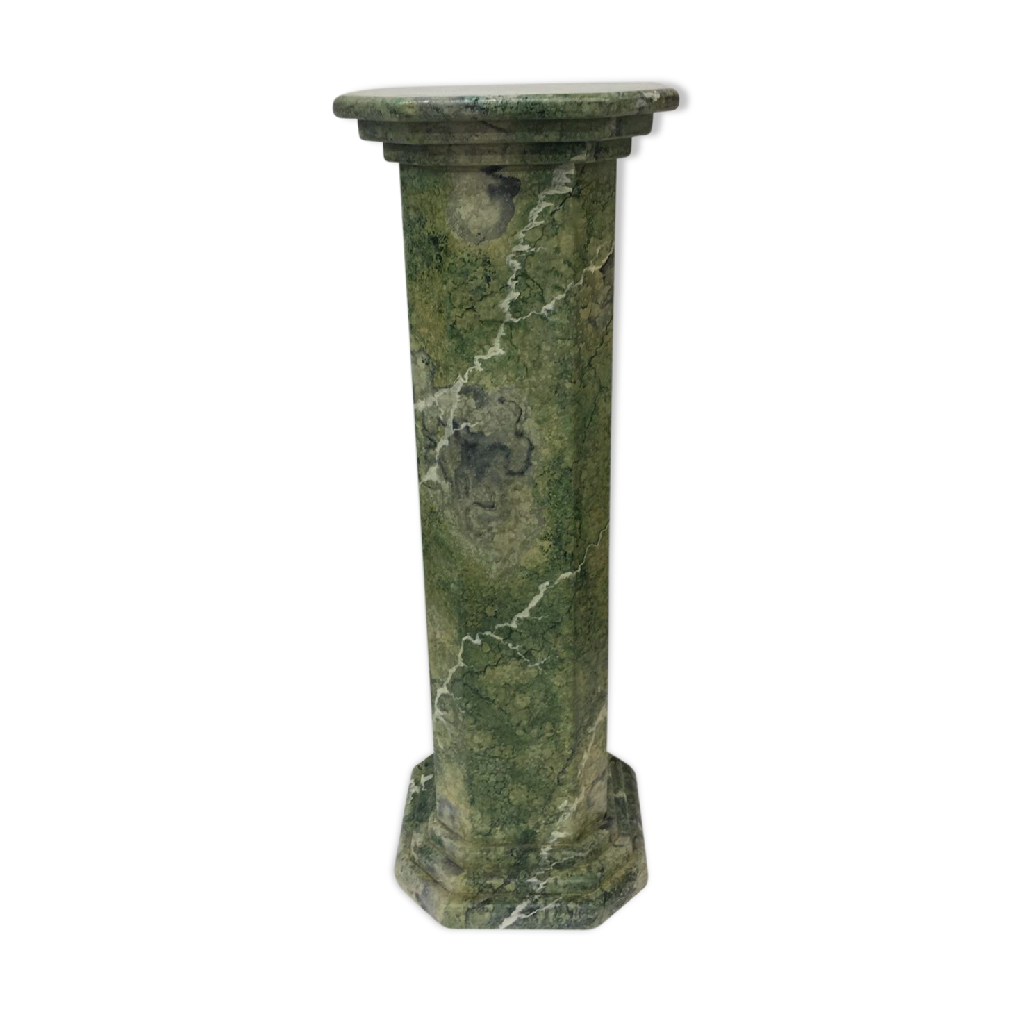 1970's Green Marble Painted Pillar