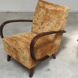 Pair of Art Deco H410 Type C armchairs by Jindrich Halabala for UP Zavody