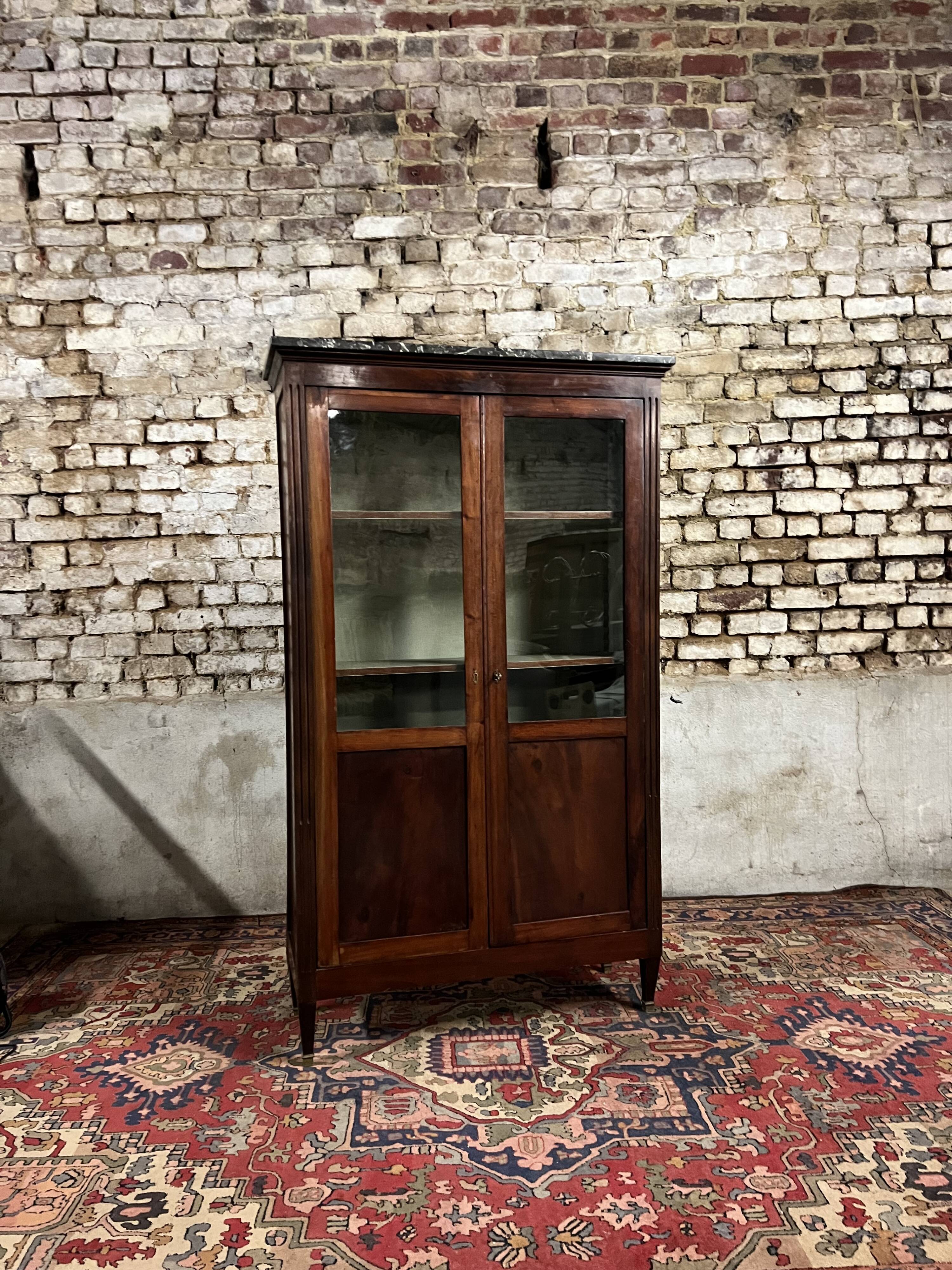 Louis XVI Style Mahogany Showcase XIX Eme Century