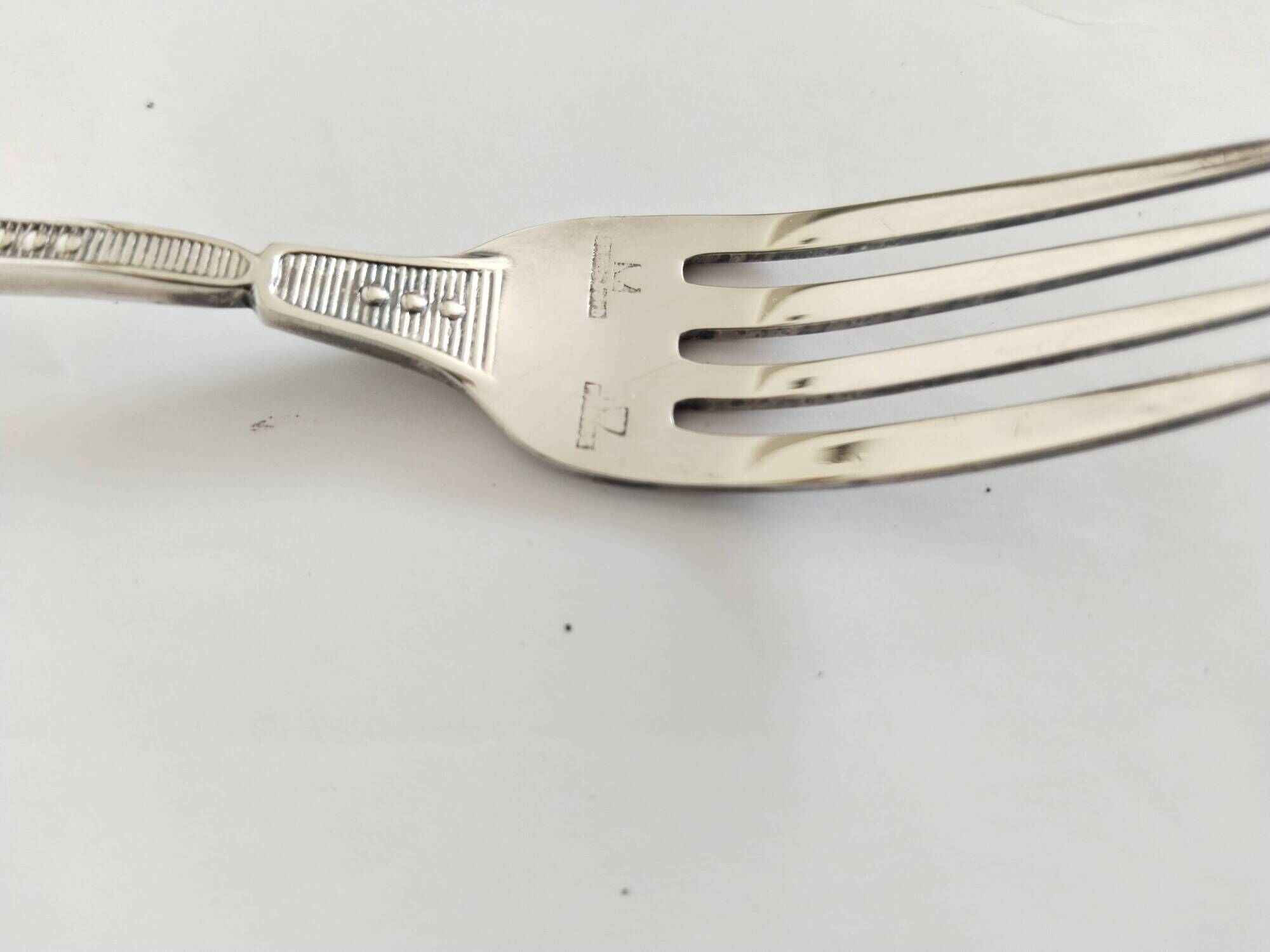 Children's silver cutlery, 1 fork and 1 spoon Saint Médard