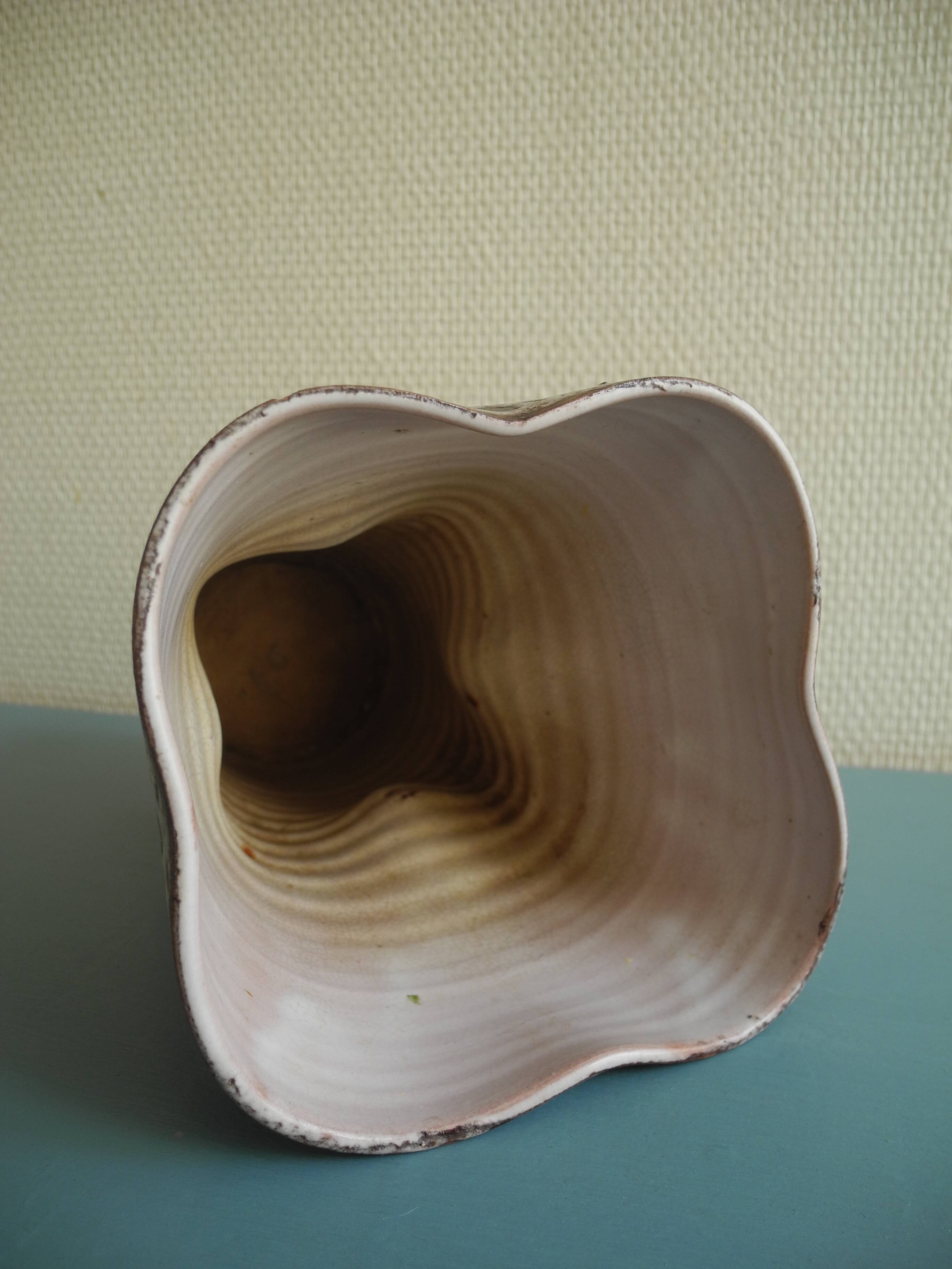 ceramic vase Vallauris fat lava vintage deco glazed ceramic vase 50s