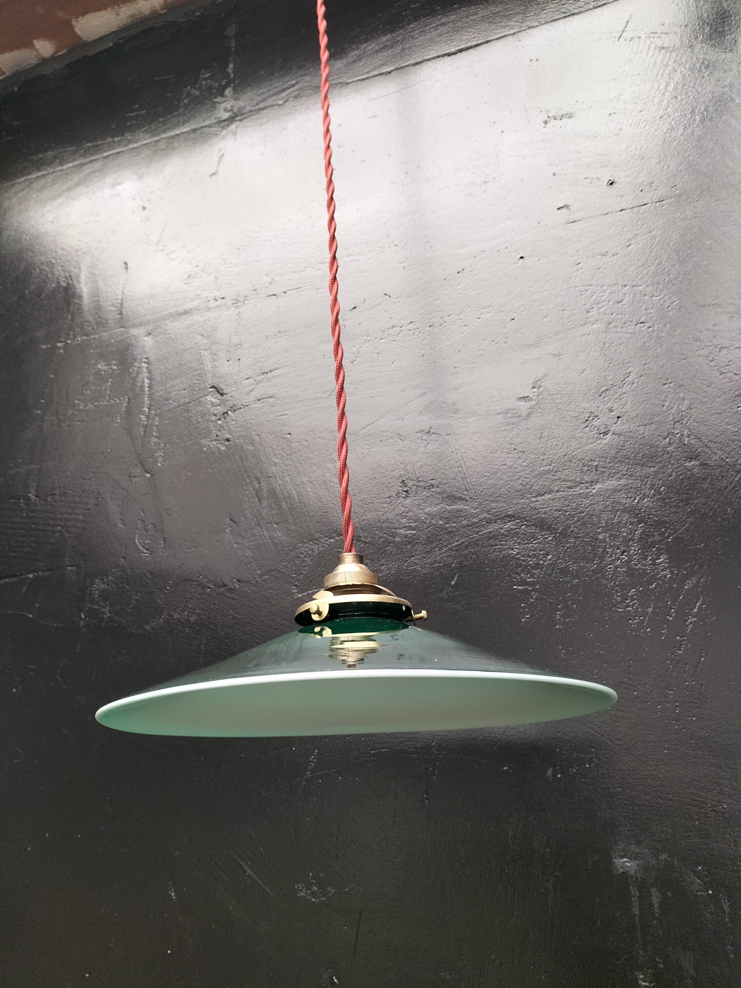 Green opaline pendant light