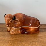 Earthenware buffalo terrine by Michel Caugant