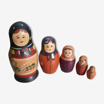 5 Russian sterns painted wood years 1960-70