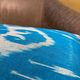 Handmade Silk Ikat Lumbar Cushion Cover, Sky Blue Oval Print Pillow Case