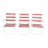 Set of 3 folding garden armchairs