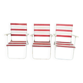 Set of 3 folding garden armchairs