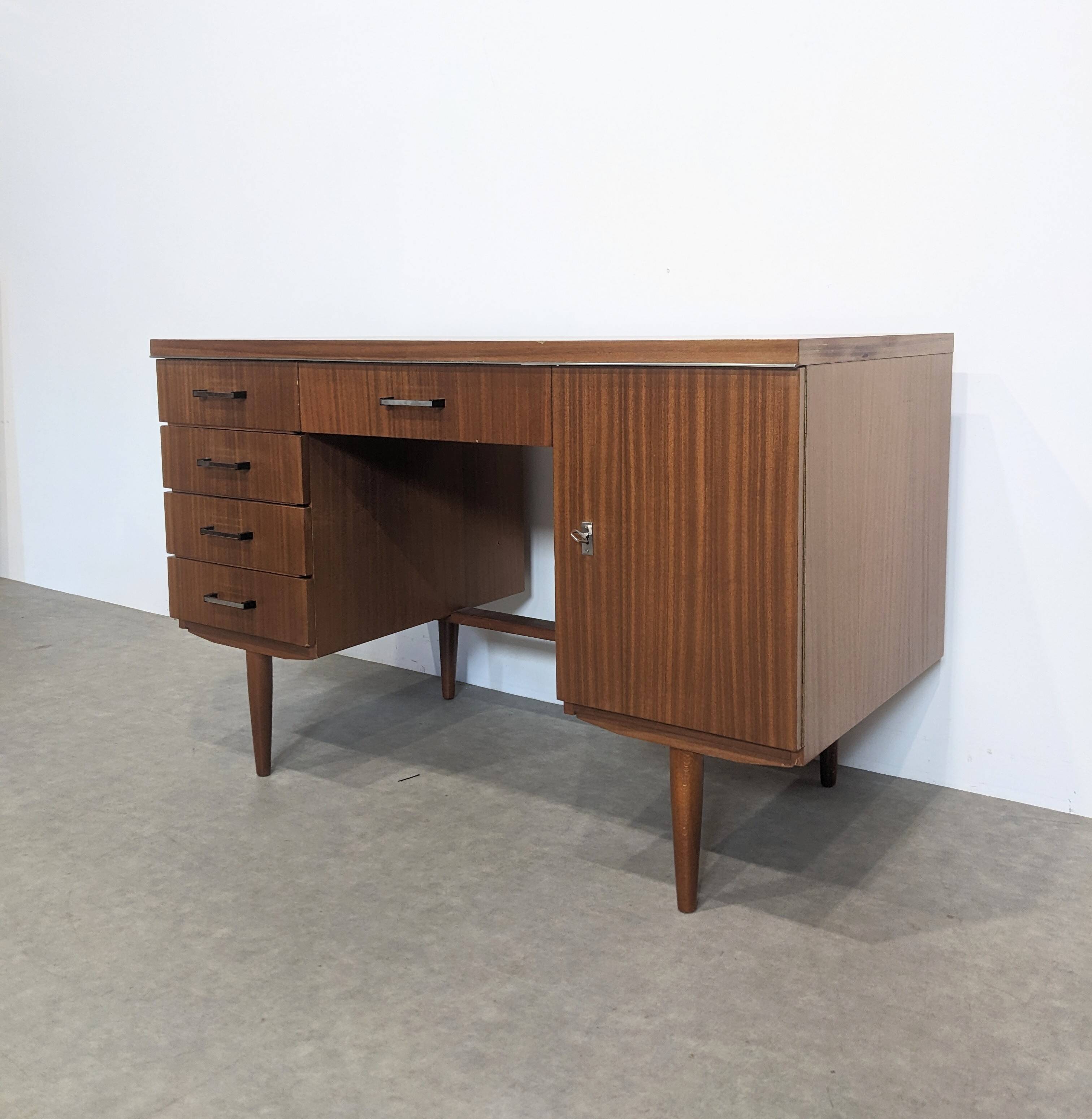 Vintage five-drawer desk