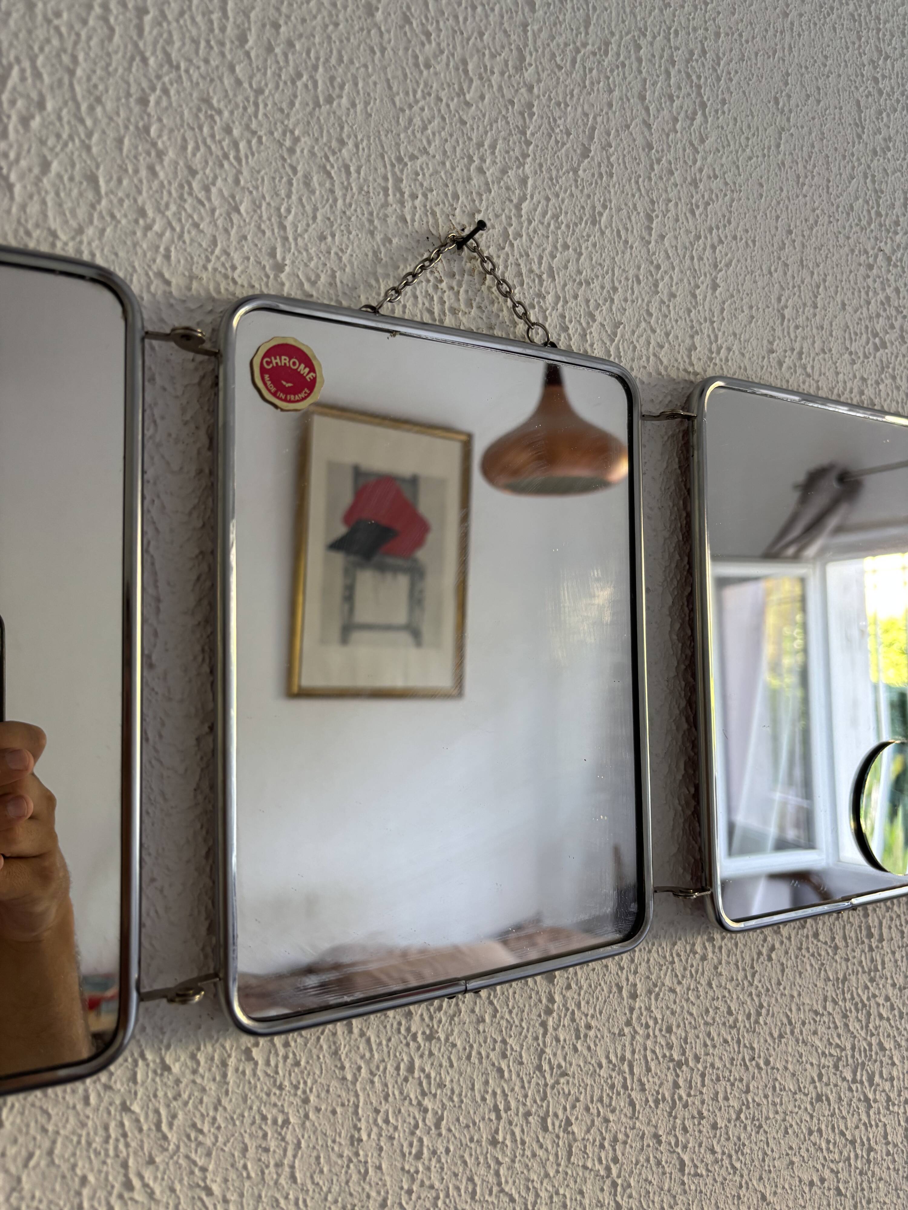 Miroir triptyque de barbier, 1960