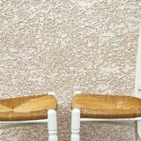 Pair of Vintage WHITE Straw CHAIRS