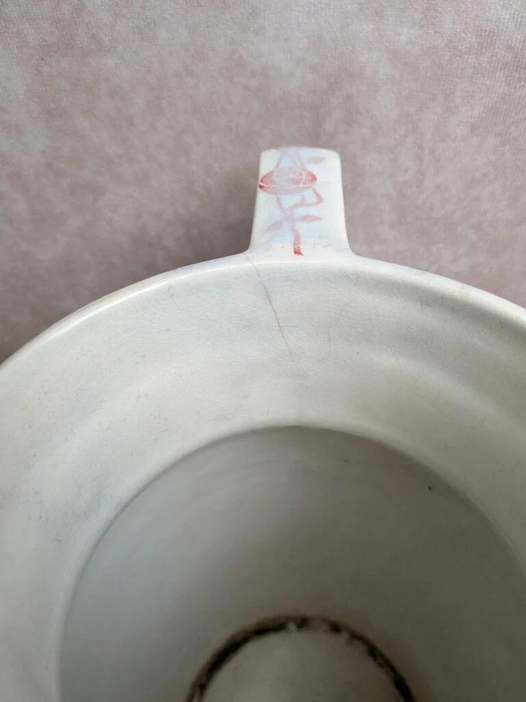 Old ironstone jug from Creil and Montereau, Rosen model.