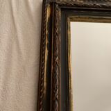Miroir rectangle ancien lours bois sculpté peint patiné