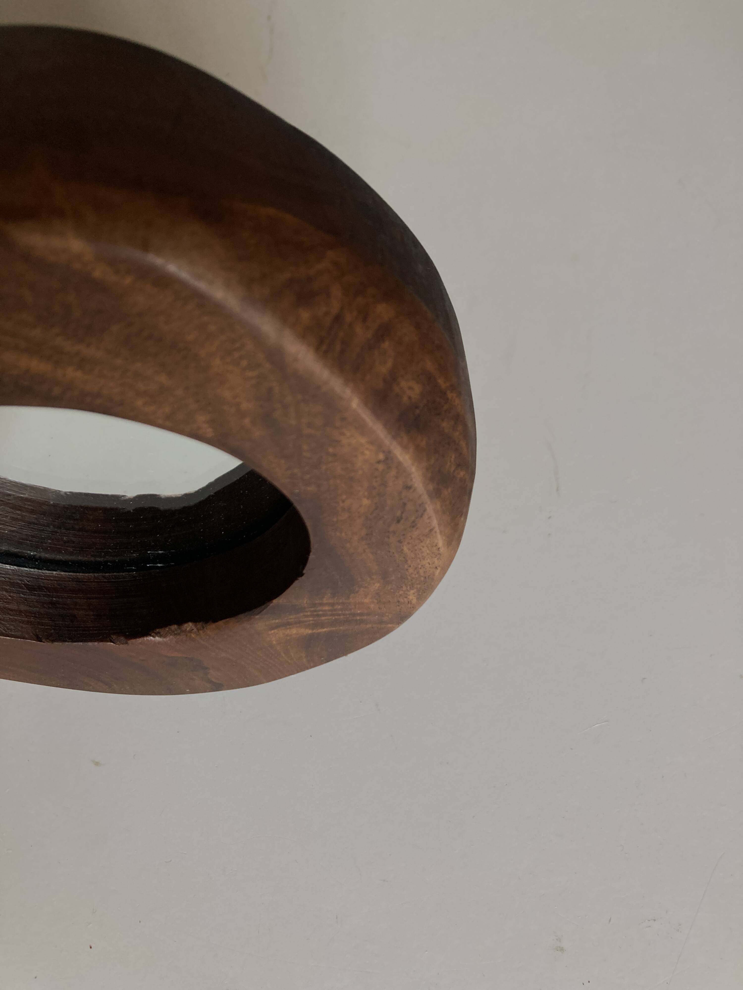 1970 brutalist mirror in elm by Richard Lecompte dlg A. Noll popular art
