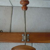 Wall coat rack wood and metal 4 hooks