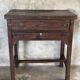 Antique Indonesian teak workbench with two drawers and stretcher H89.