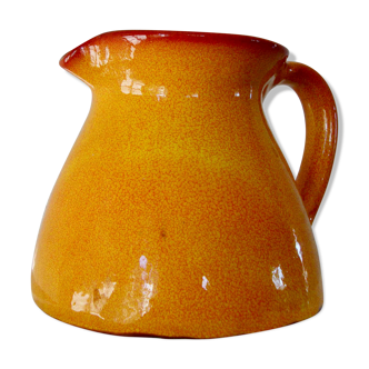 Enamelled terracotta pitcher