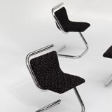 Anonimo set of 6 Italian chrome "S" chairs 1970s