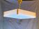 Ceiling lamp or suspension in brass and perspex, geometric diamond shape, 1950's style