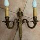 Double brass sconces