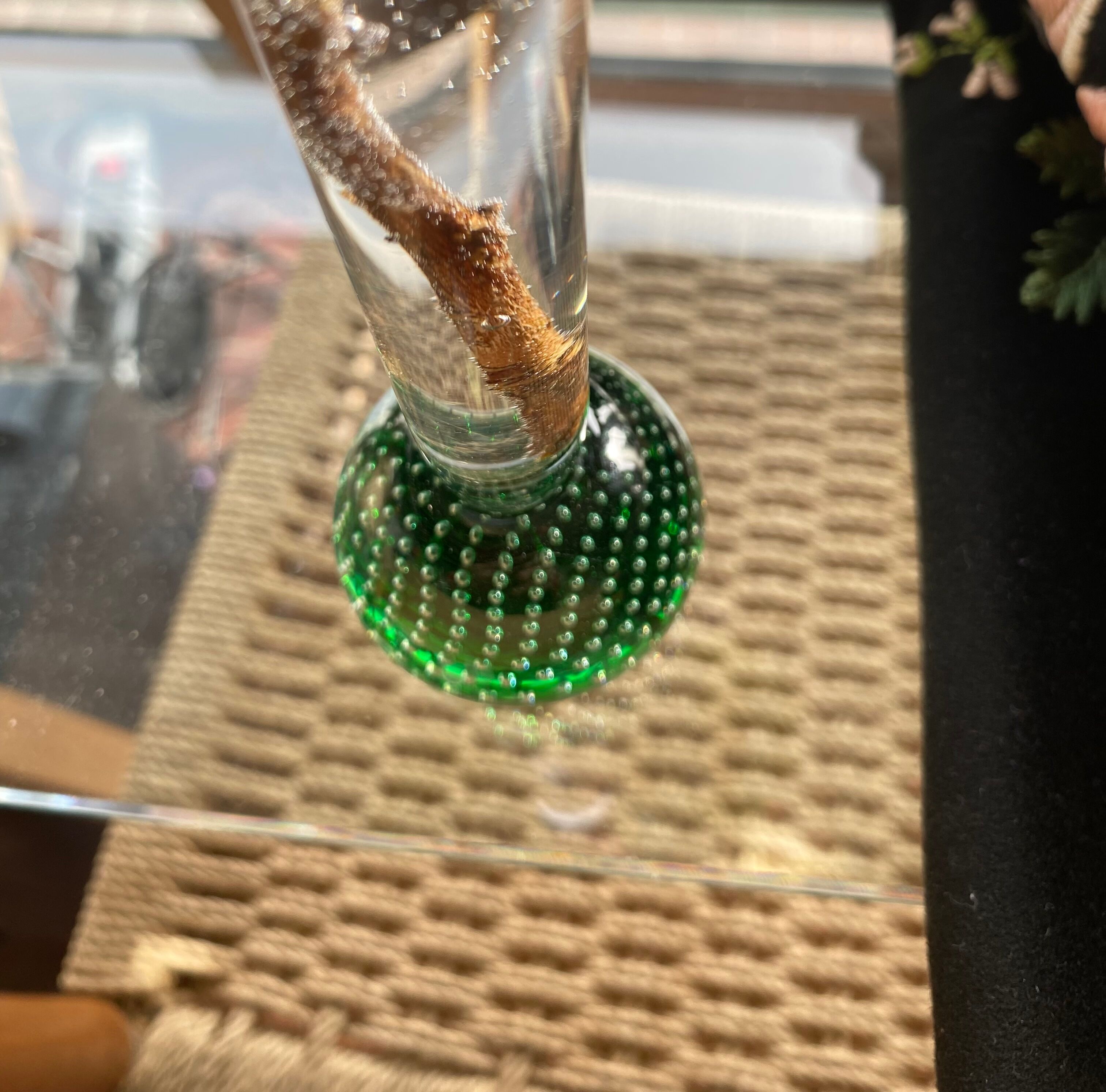 Soliflore vase on sulphide ball base