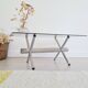 Table design basse chrome et verre années 70