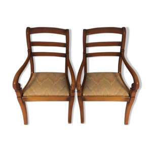 Paire de fauteuils en merisier