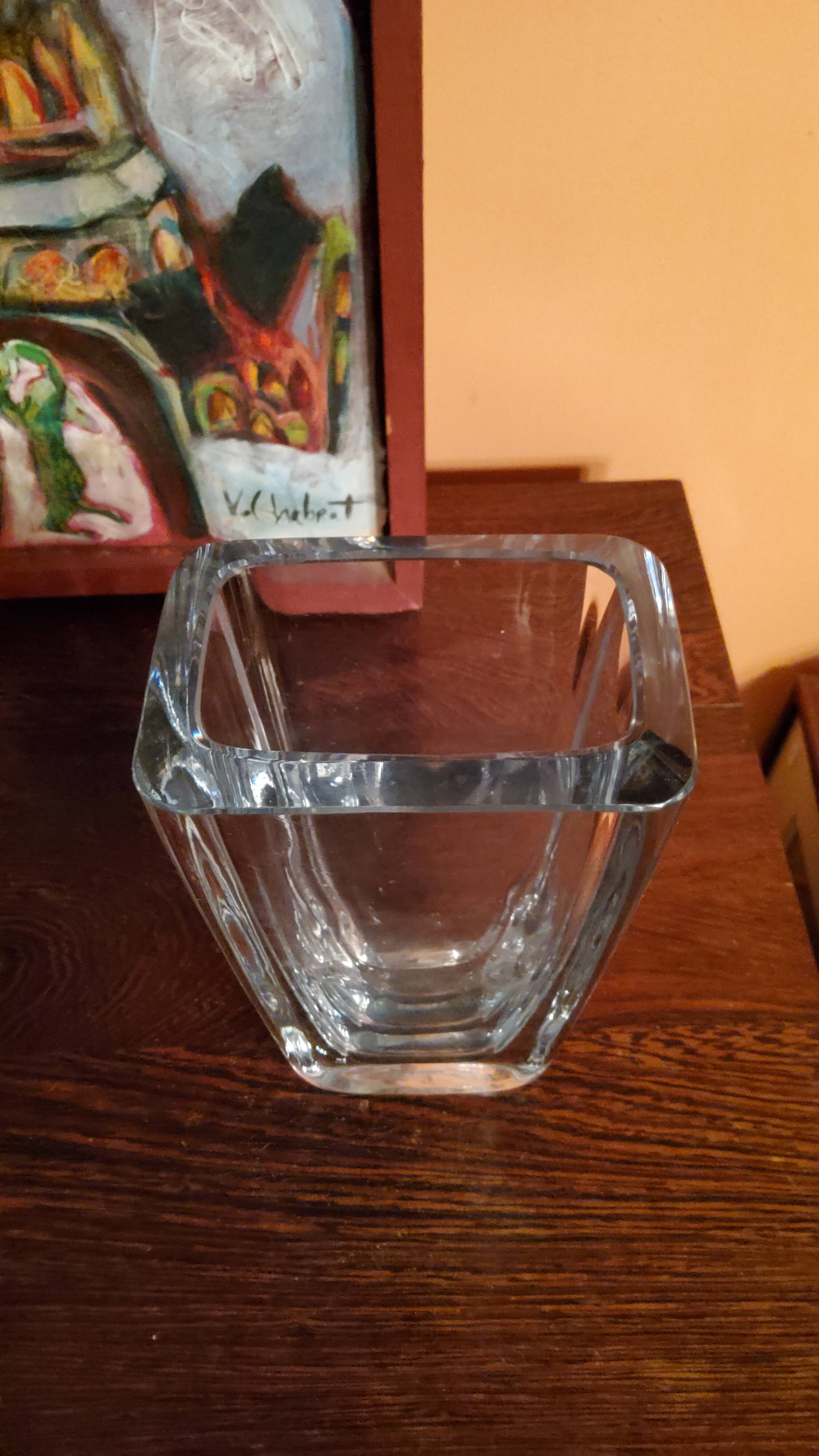 Scandinavian crystal vase from the 50s