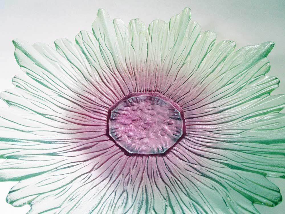 Large coloured glass fruit cup