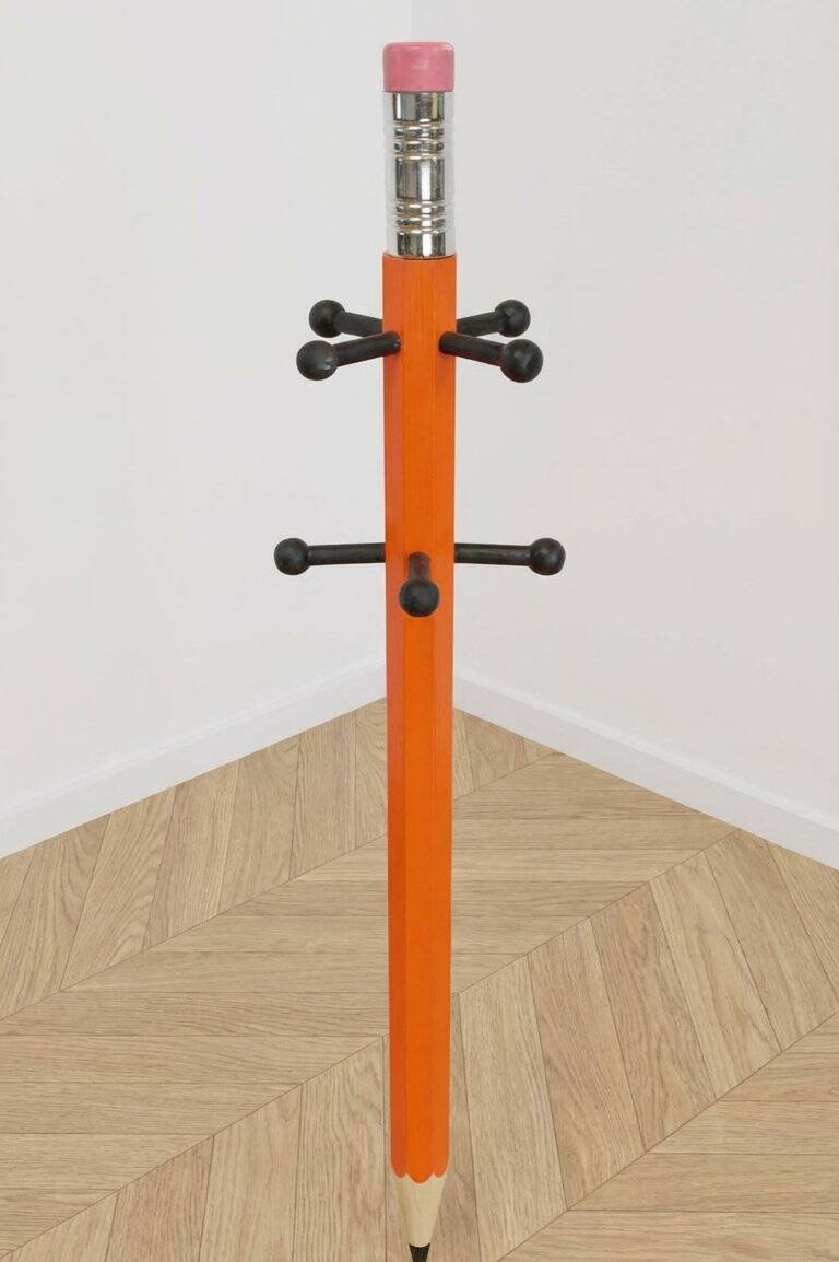 Vintage coat rack DLG Pierre Sala orange and black.