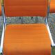 Set of 6 designer chairs from the 70s orange fabrics and chrome tubes