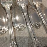 12 silver-plated metal table forks by Ravinet & Cie, Empire 81.
