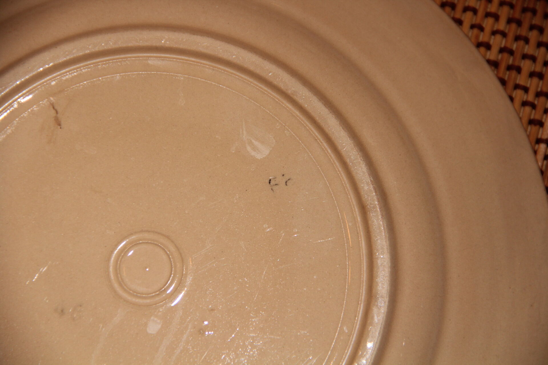 Old dessert plate in earthenware