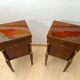 Empire Nightstands in Walnut with Full Columns in Gilt Brass, Italy, 1810, Set of 2