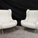 Paire de fauteuils bouclette blancs