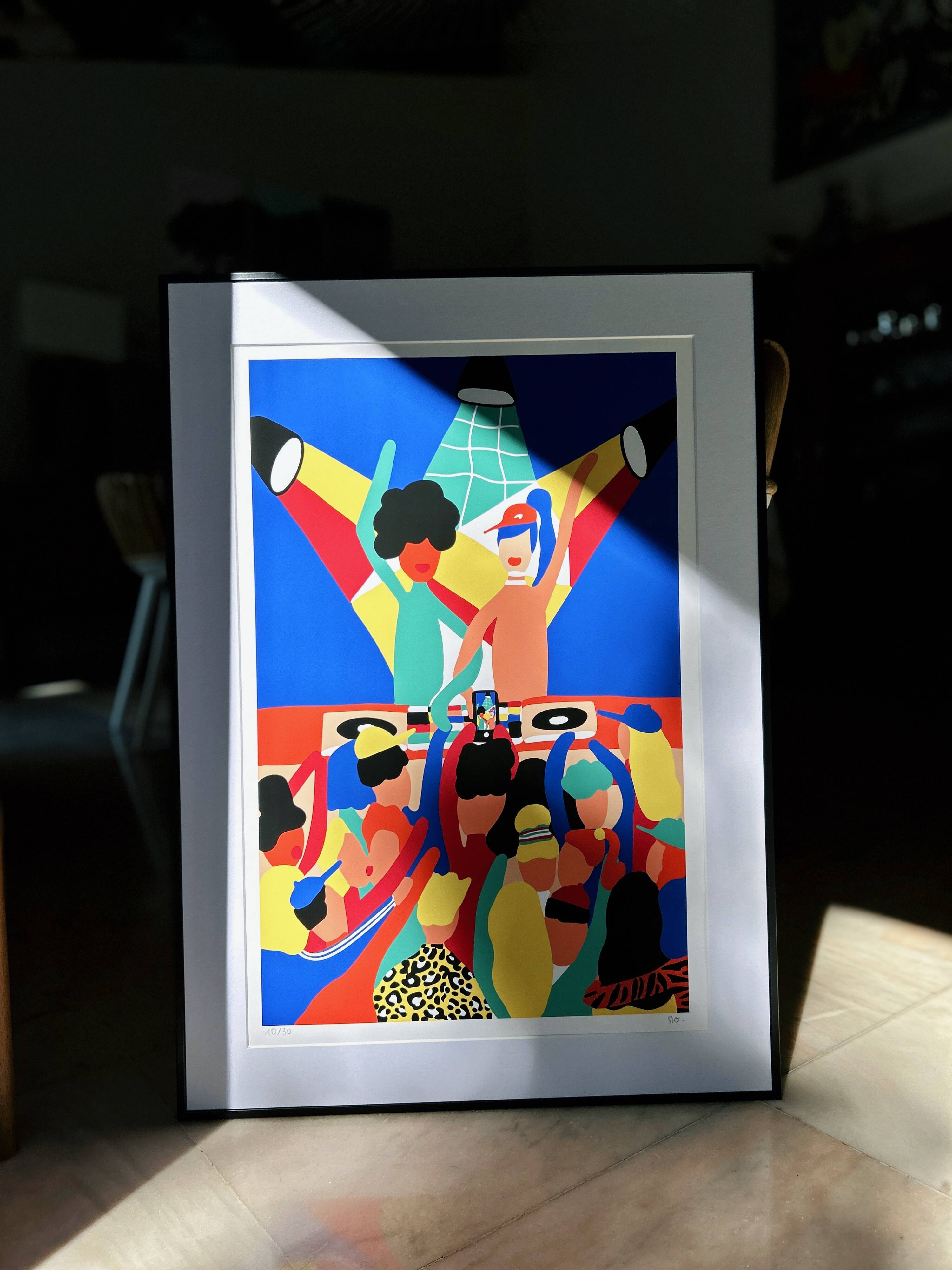 Art poster, signed and numbered by the artist, Couleurs et Fête