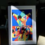 Art poster, signed and numbered by the artist, Couleurs et Fête